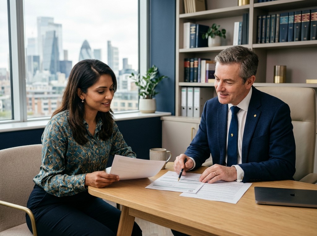 Brandon Consultancy consultation — advisors reviewing documents together in a modern office